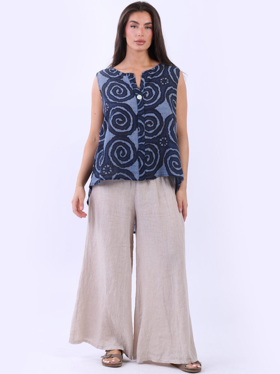 Cotton Vest Top Navy