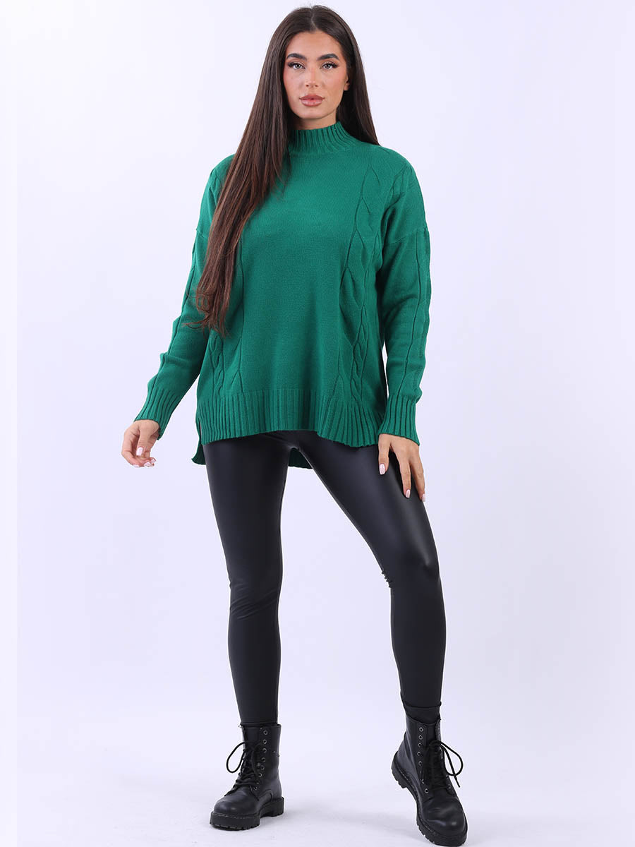 Cable Knit Cozy Jumper Green