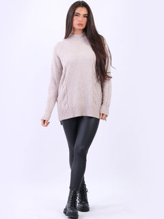 Cable Knit Cozy Jumper Mocha
