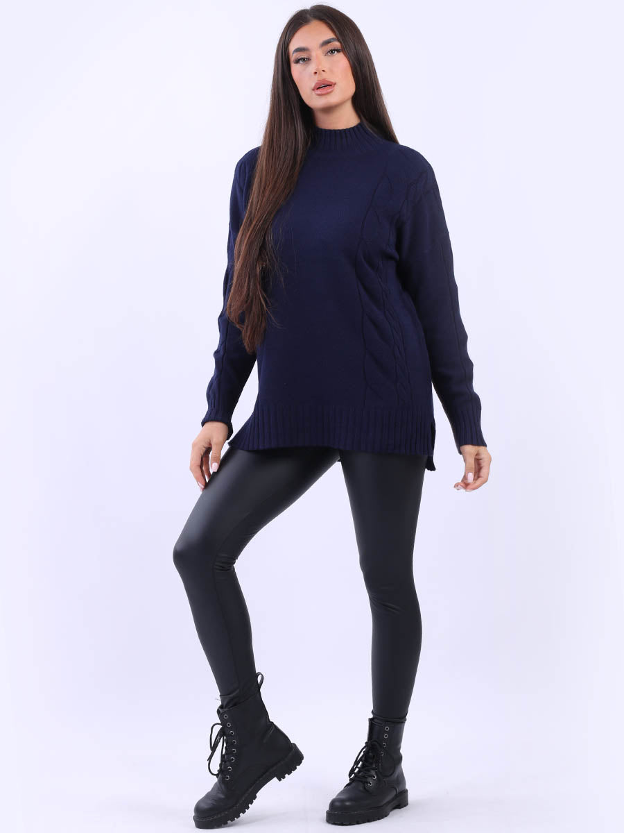Cable Knit Cozy Jumper Navy