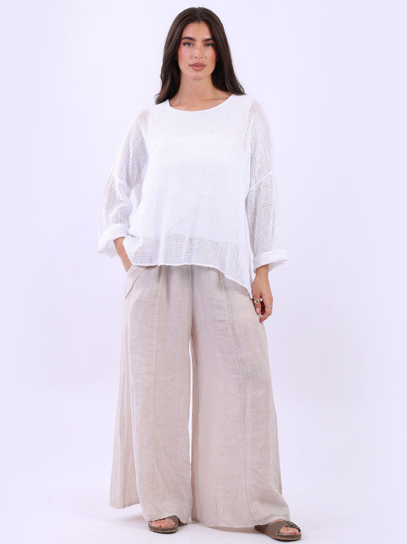 Mesh Net Cotton Top White