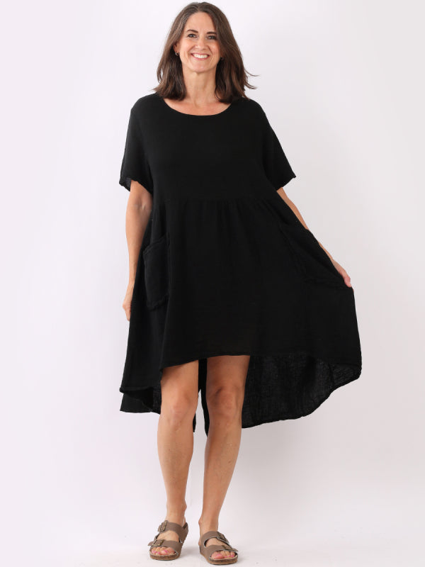 Vintage Wash Solid Linen Dress