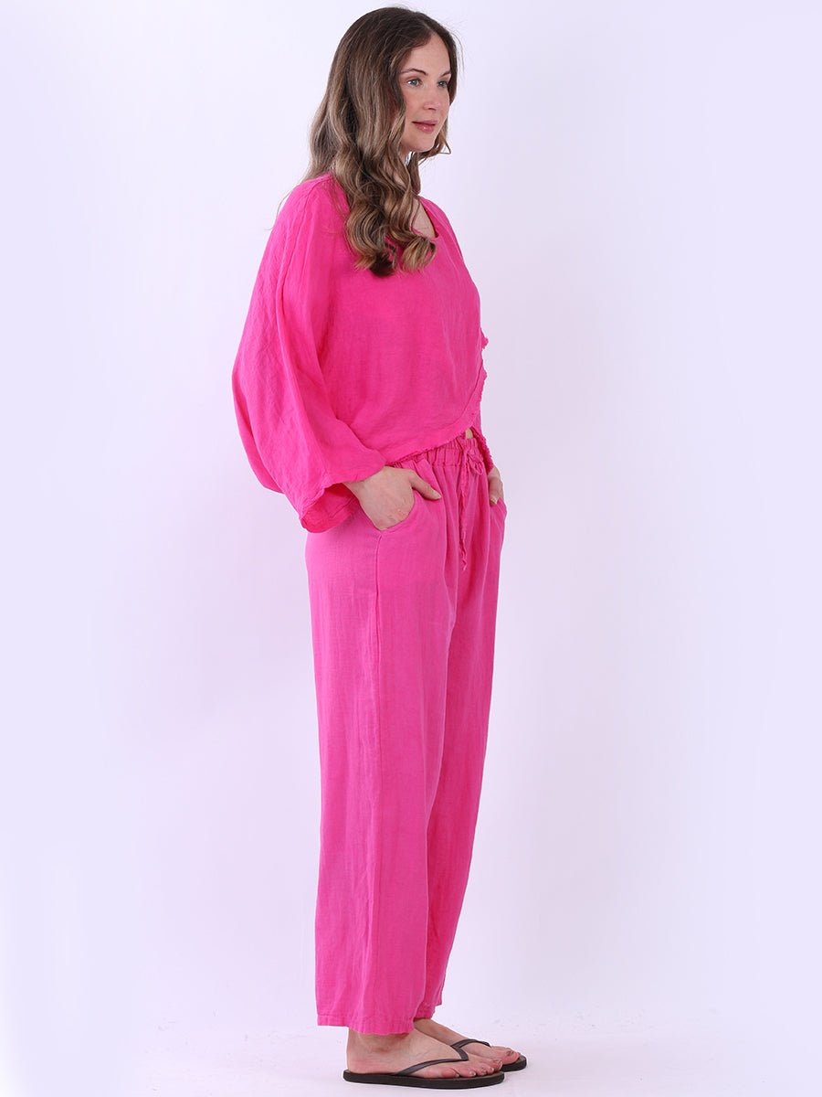 Batwing Linen Cross Over Crop Top