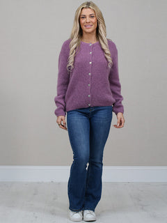 Crop Knitted Cardigan Lilac