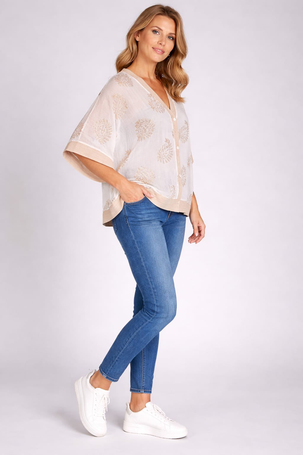 Batwing Paisley Print Cardigan
