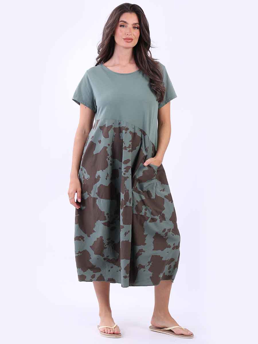 Plus Size Cotton Dress Khaki
