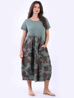 Plus Size Cotton Dress Khaki