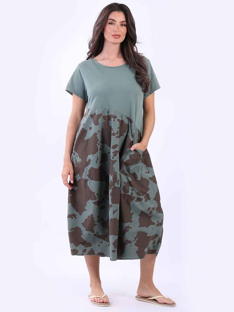 Plus Size Cotton Dress Khaki