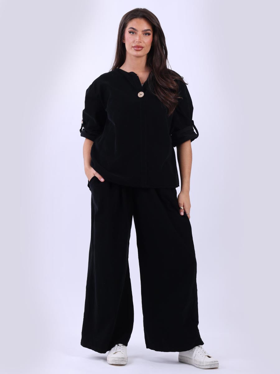 Cotton Corduroy Top Black