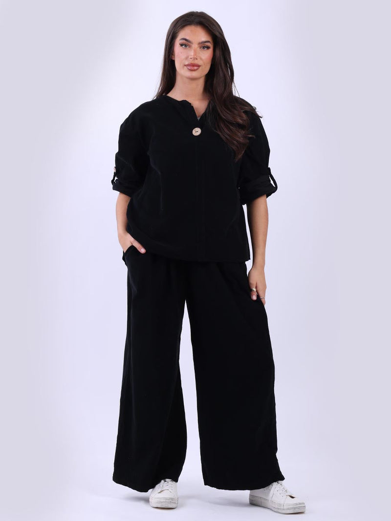 Cotton Corduroy Top Black