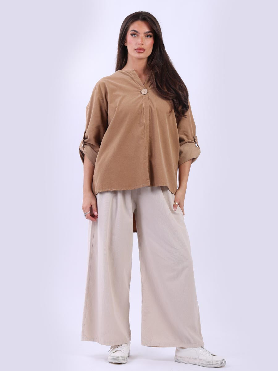 Cotton Corduroy Top Camel