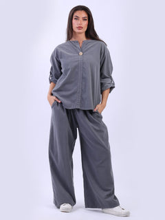 Cotton Corduroy Top Charcoal