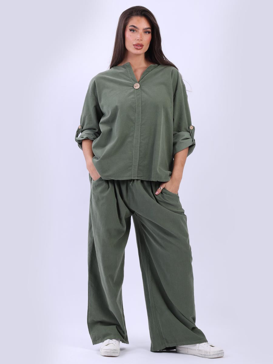 Cotton Corduroy Top Khaki