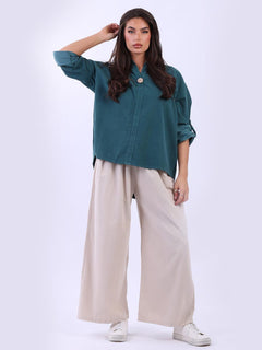 Cotton Corduroy Top Teal