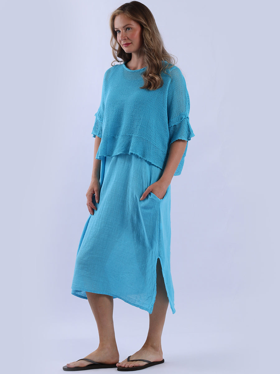 2 Layered Mesh Net Cotton Dress