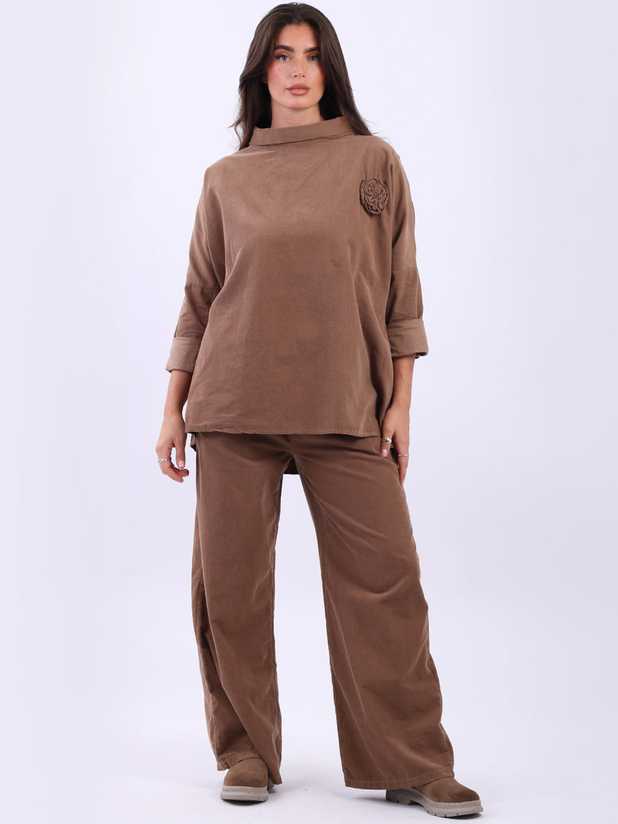 Cotton Corduroy Top Camel