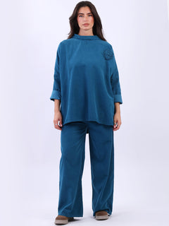 Cotton Corduroy Top Teal
