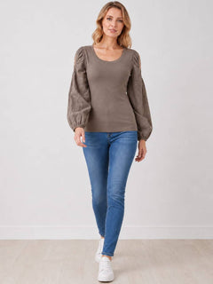 Cold Shoulder Cotton Tee Mocha