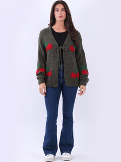 Wool Knitted Cardigan Khaki