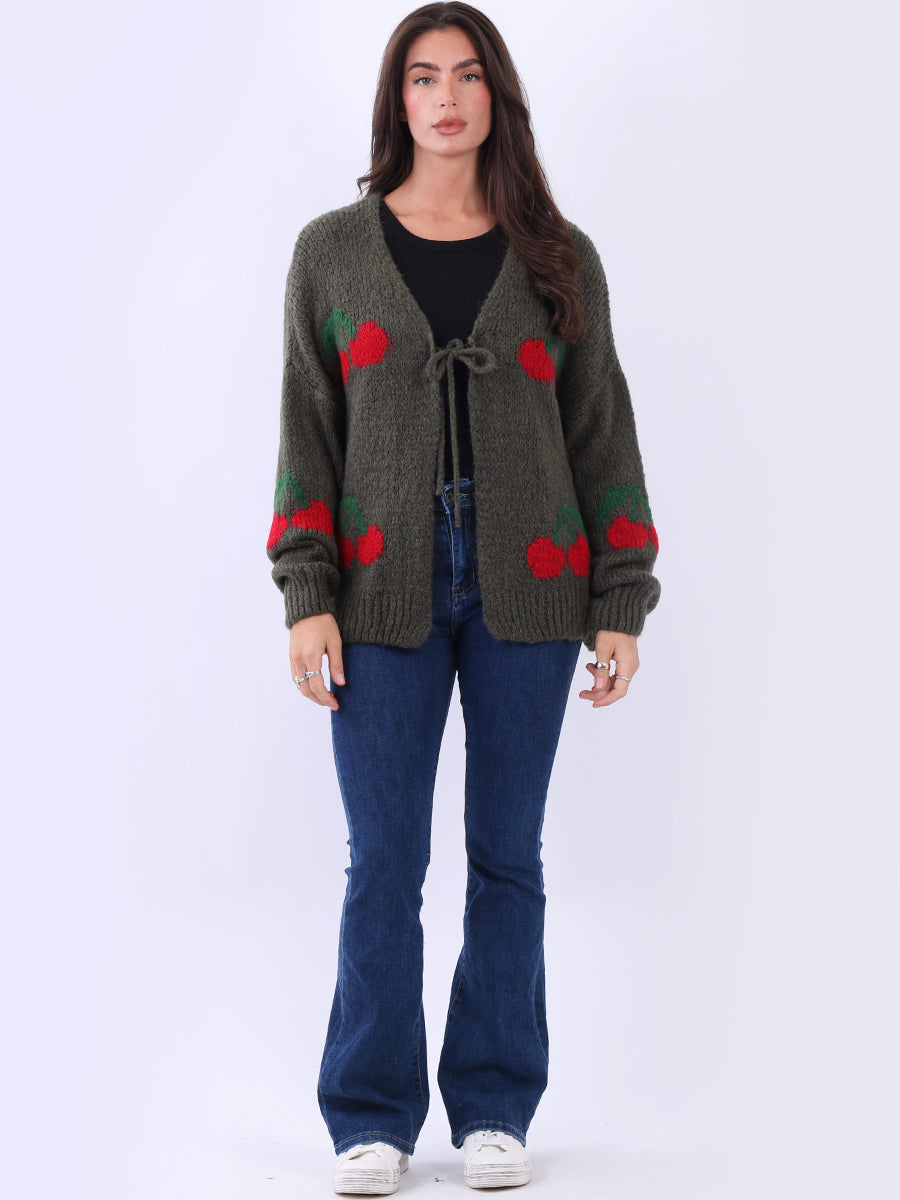 Wool Knitted Cardigan Khaki