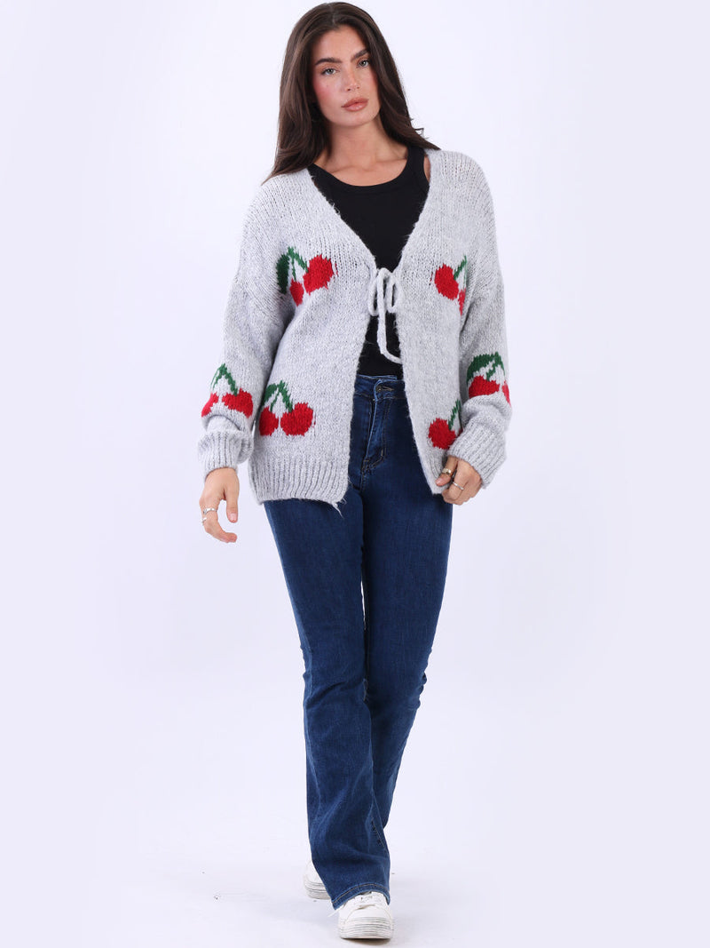 Wool Knitted Cardigan Silver