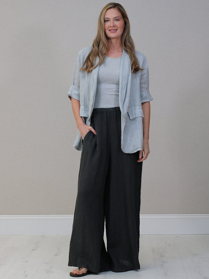 Plain Linen Jacket Silver