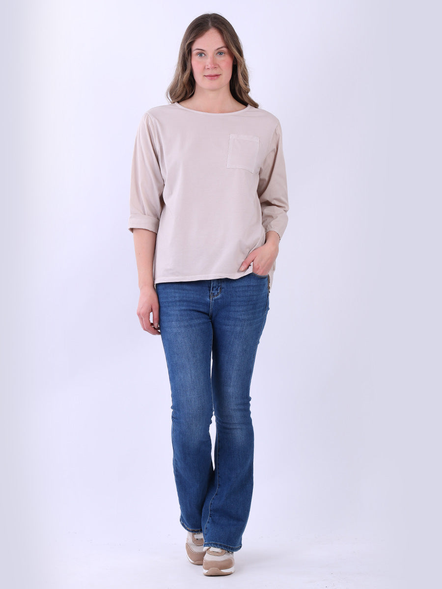 Women Cotton T-Shirt beige
