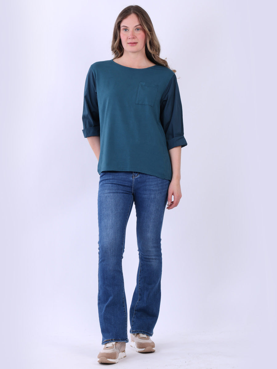 Women Cotton T-Shirt Teal