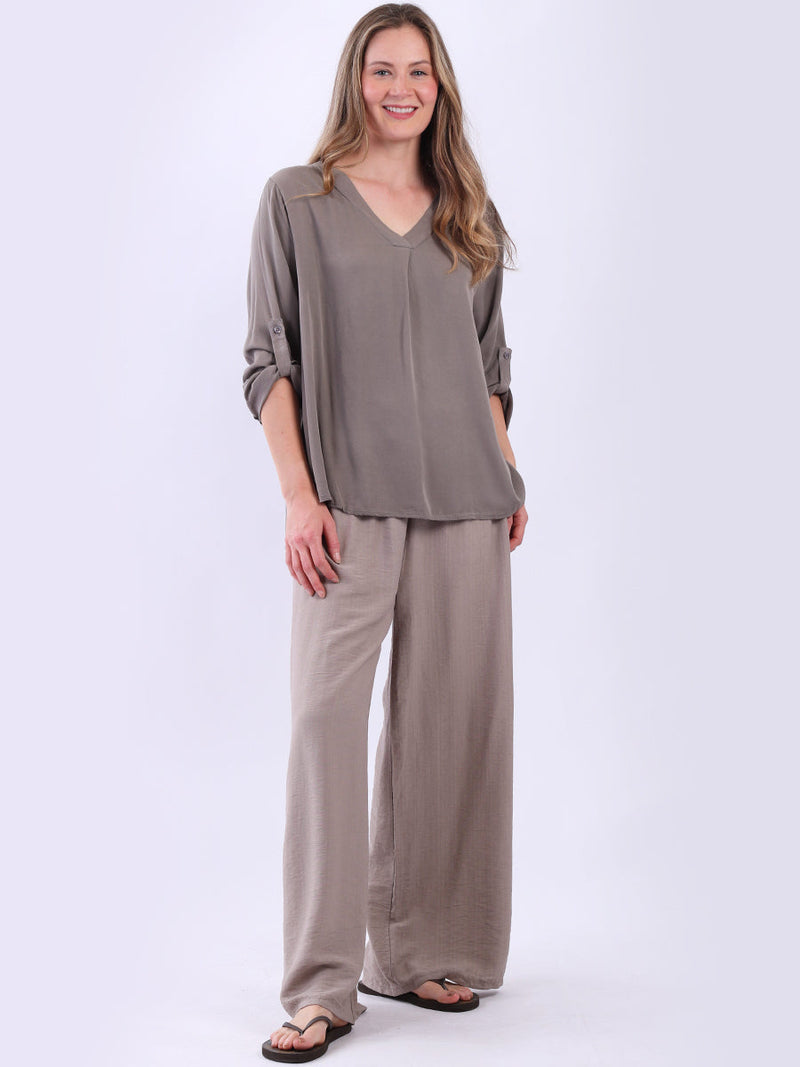 Solid Baggy Crop Top Mocha