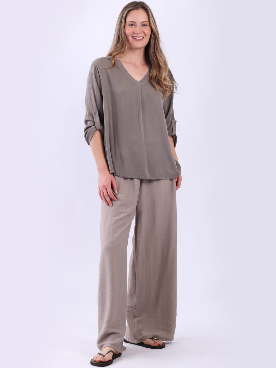 Solid Baggy Crop Top Mocha