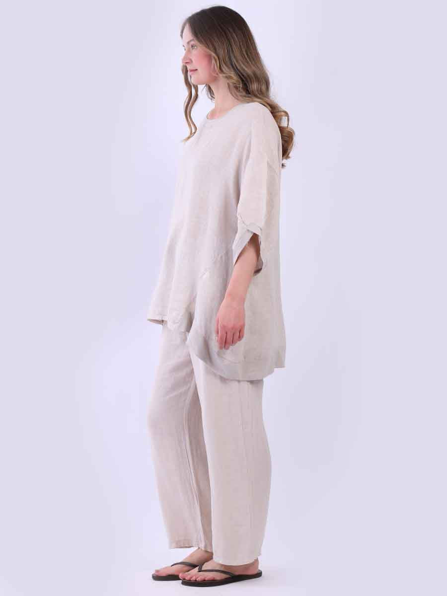 Plus Size Plain Linen Blouse