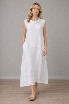 Linen Tank Dress White