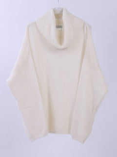  Boxy Woolen Knit Jumper Beige 