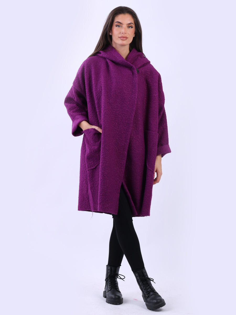Woolen Lagenlook Jacket Purple