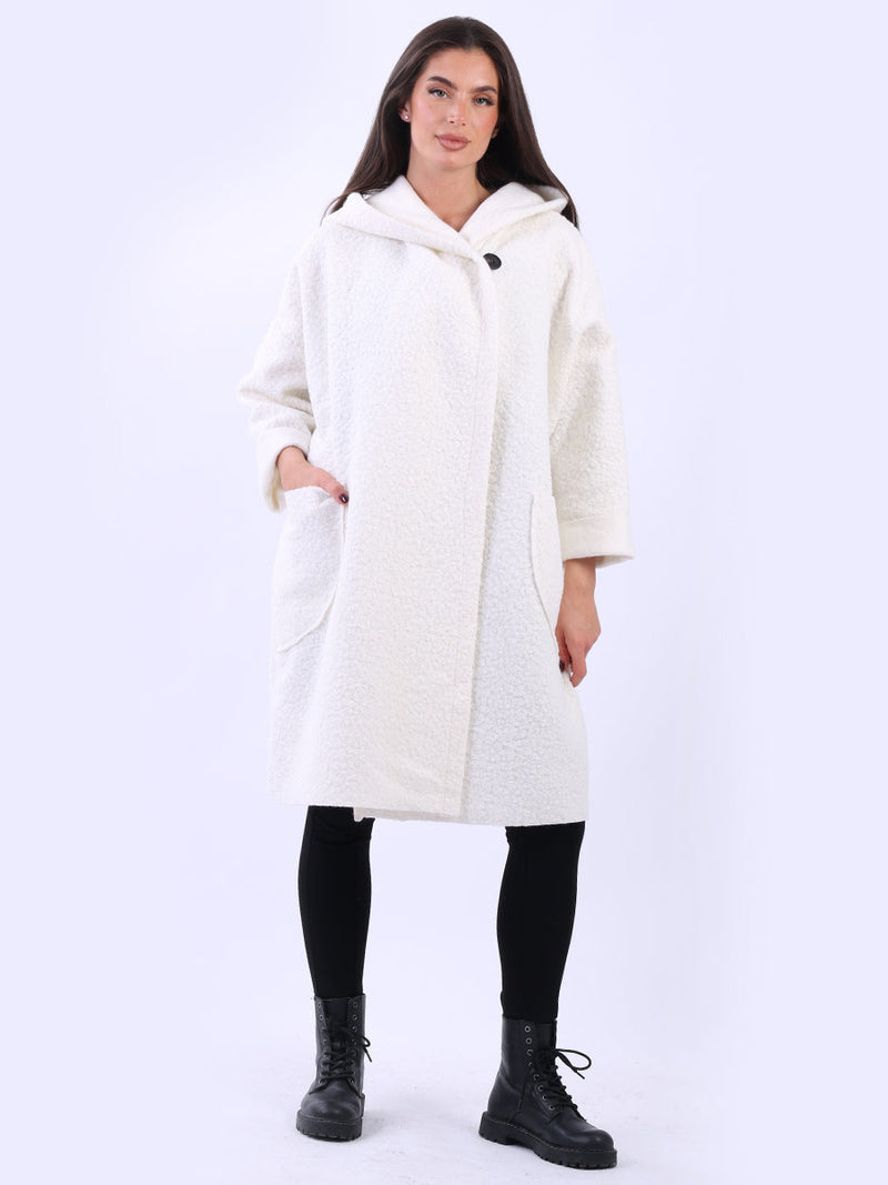 Woolen Lagenlook Jacket Off White