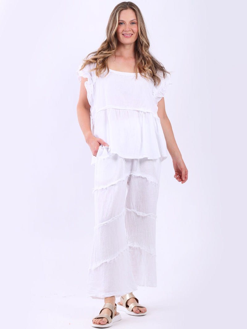 Linen Wide Leg Pant White