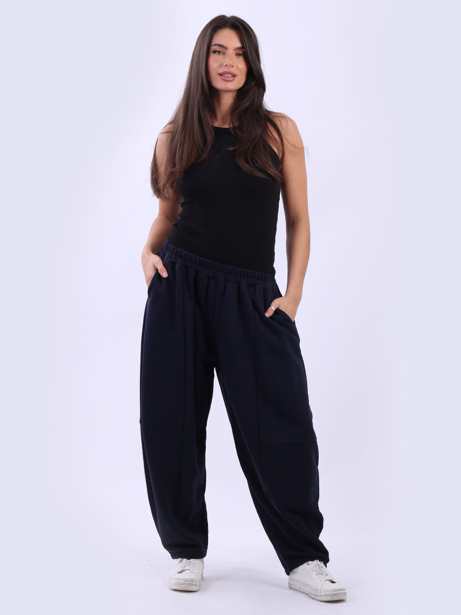 Solid Cotton Trouser Navy