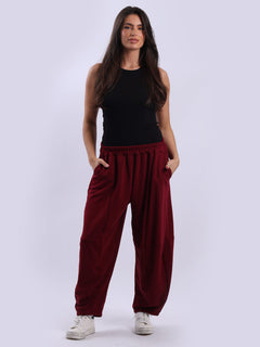 Solid Cotton Trouser Wine