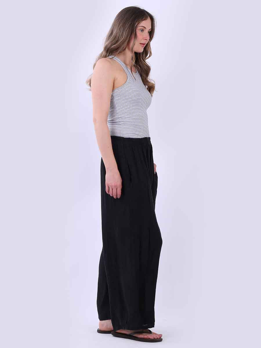 Women Solid Linen Relaxed Fit Trouser
