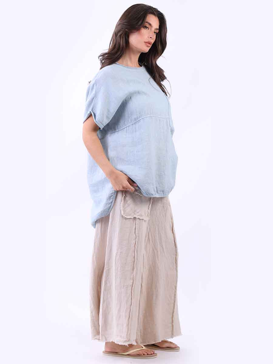 Italian Plain Linen Baggy Top