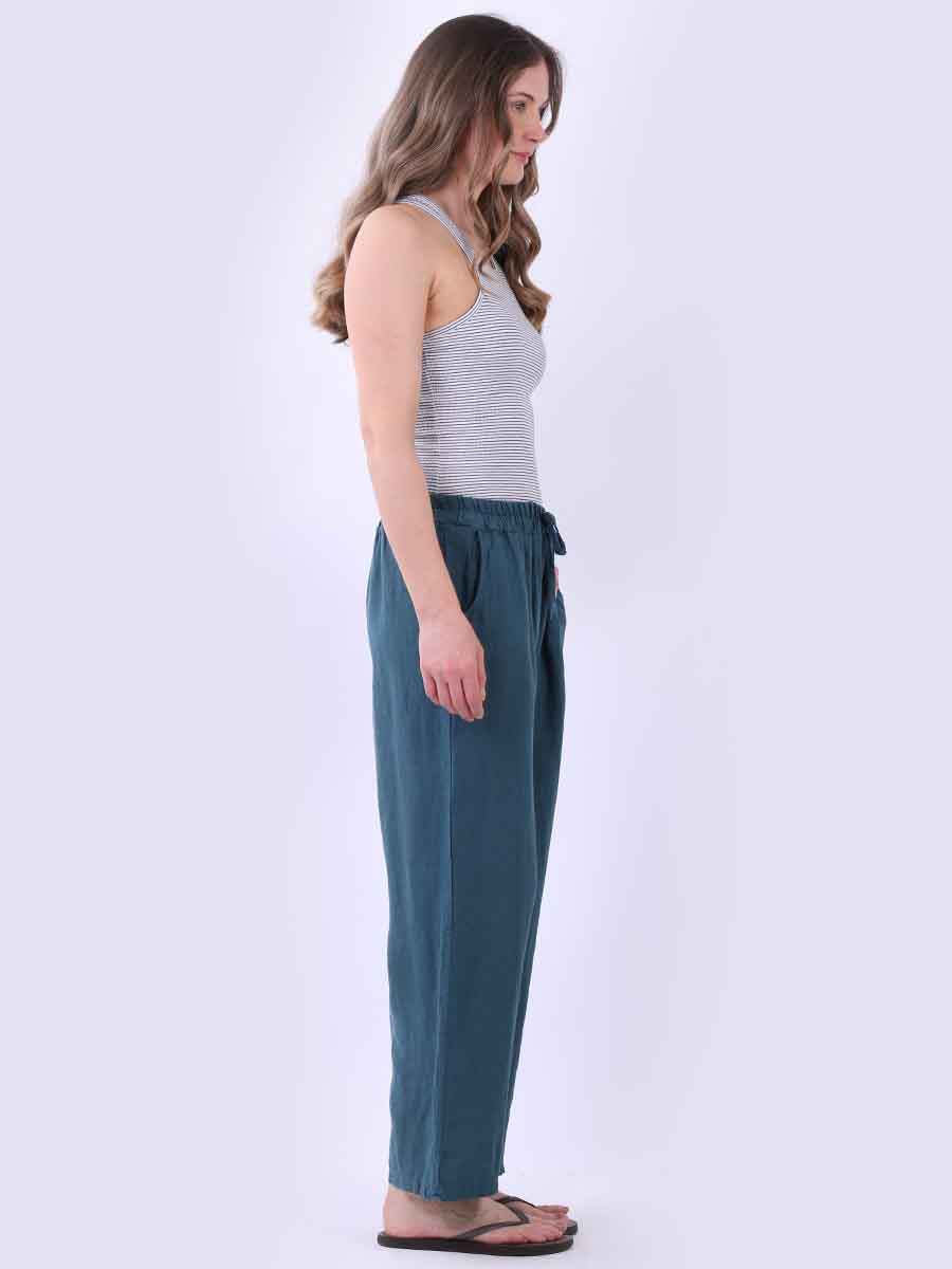 Relaxed Fit Straight Leg Linen Trouser