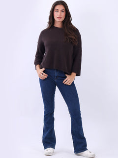 Knitted Crop Jumper Cocolate