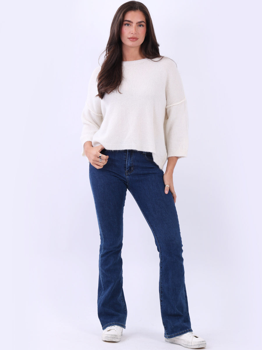 Knitted Crop Jumper Beige