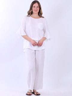 Plain Linen Top White