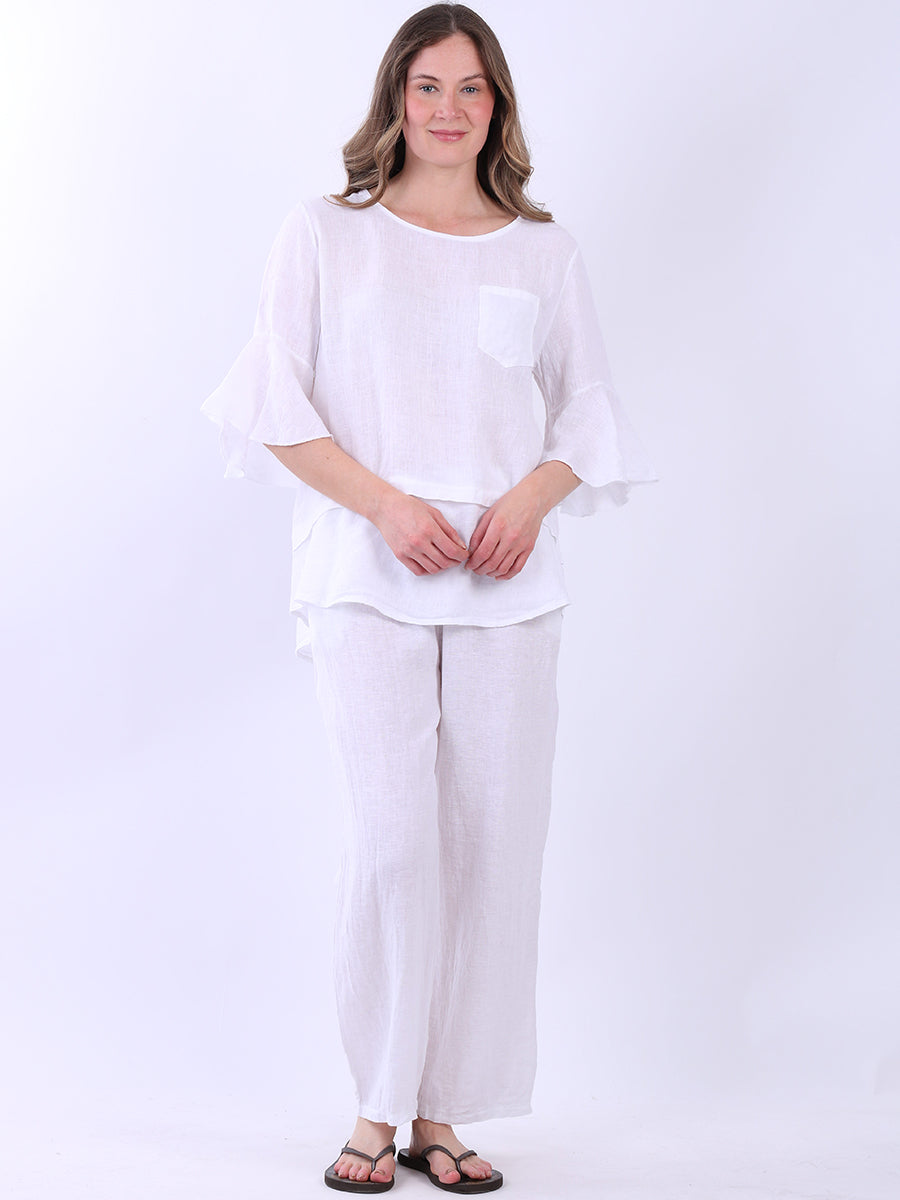 Plain Linen Top White
