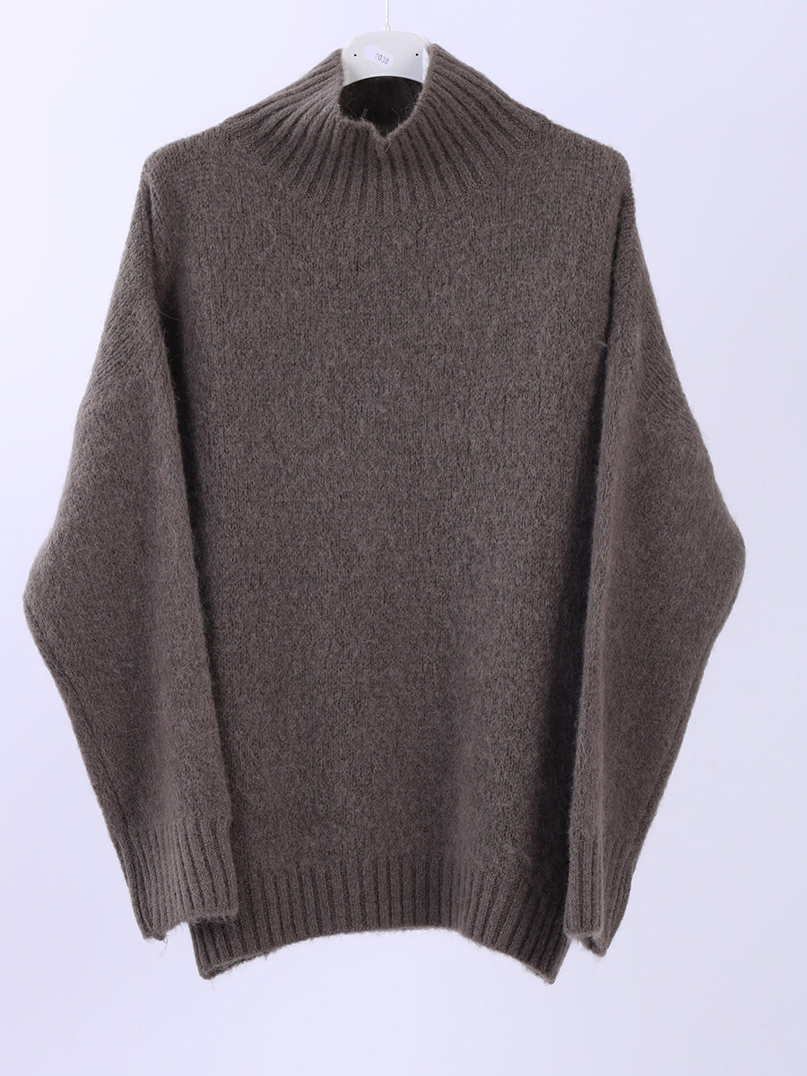 Knitted Crop Woolen Jumper Khaki