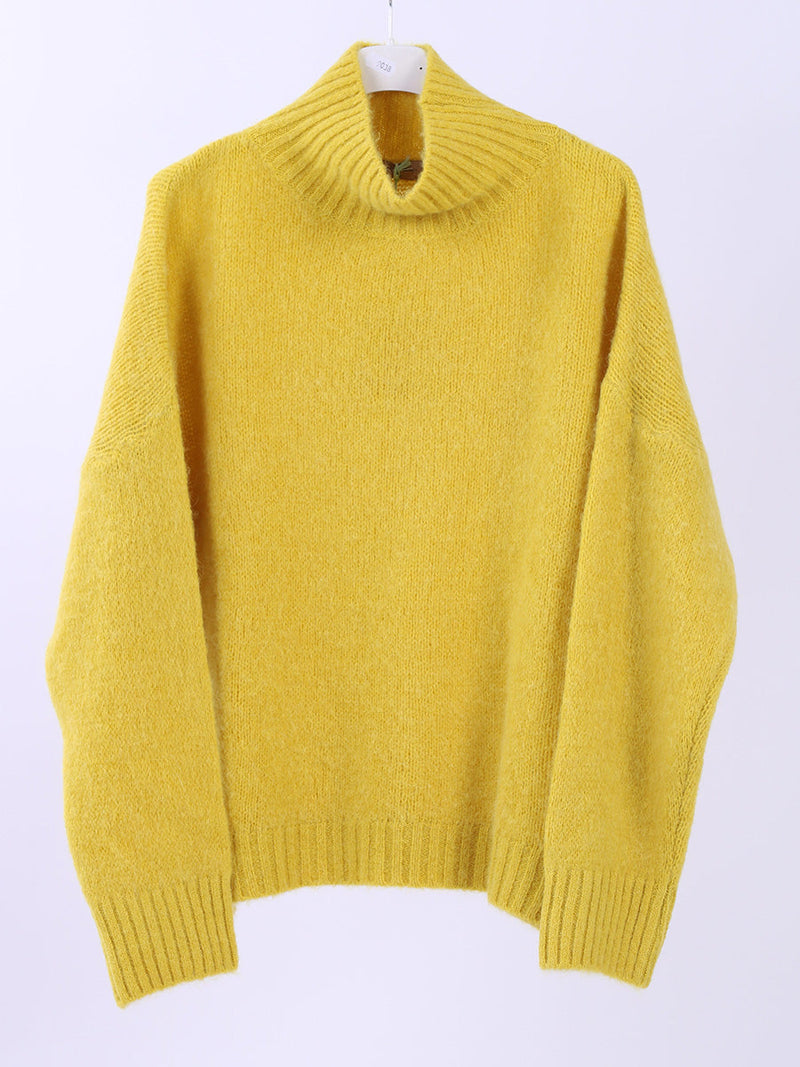 Knitted Crop Woolen Jumper Mustard