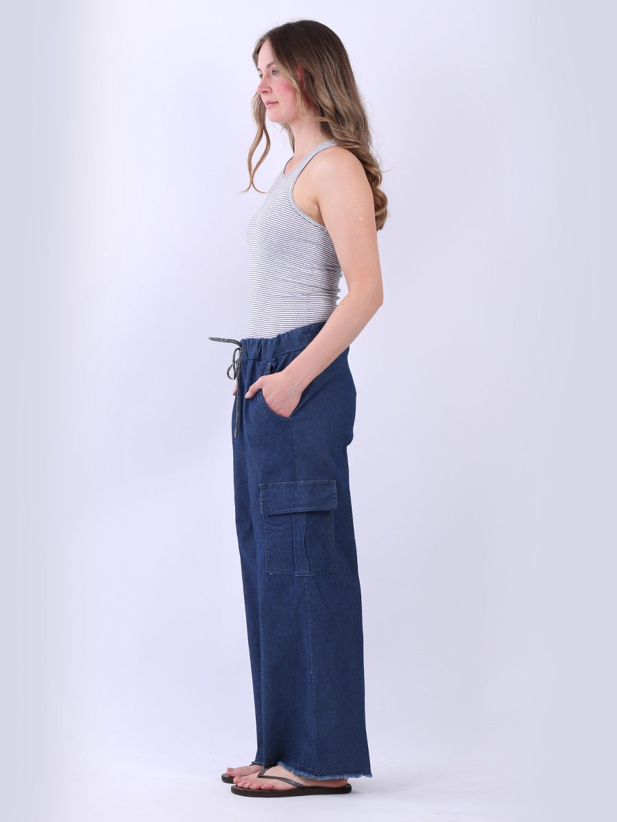 Ladies Flap Pockets Denim Pant