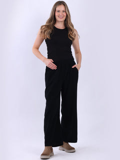 Solid Cotton Corduroy Trouser Black