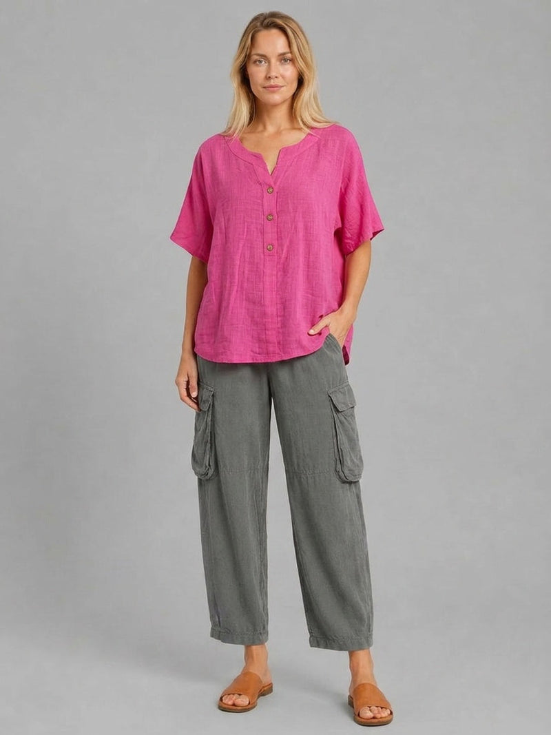 Plain Cotton Top Fuchsia